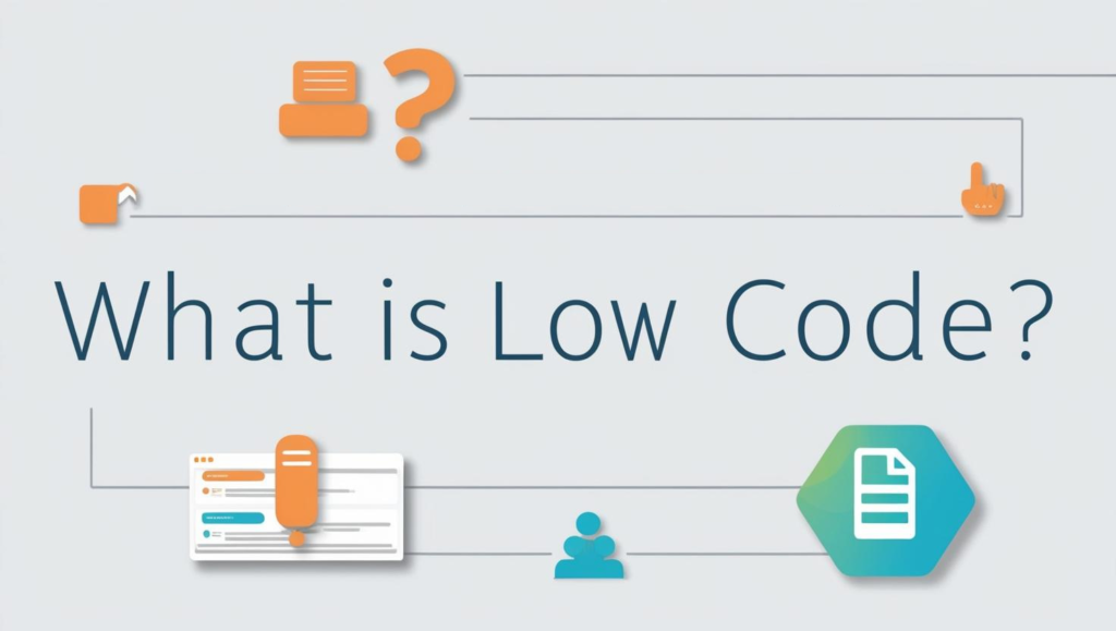 Illustration showing the difference between Low-Code and traditional software development.